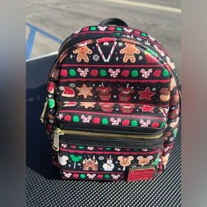 2019 Disney Parks Holiday Christmas Snacks Icons Loungefly Mini Backpack.